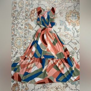 Geometric Cut-out Midi Dress